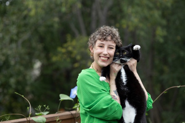 Danna Nelson holding her cat
